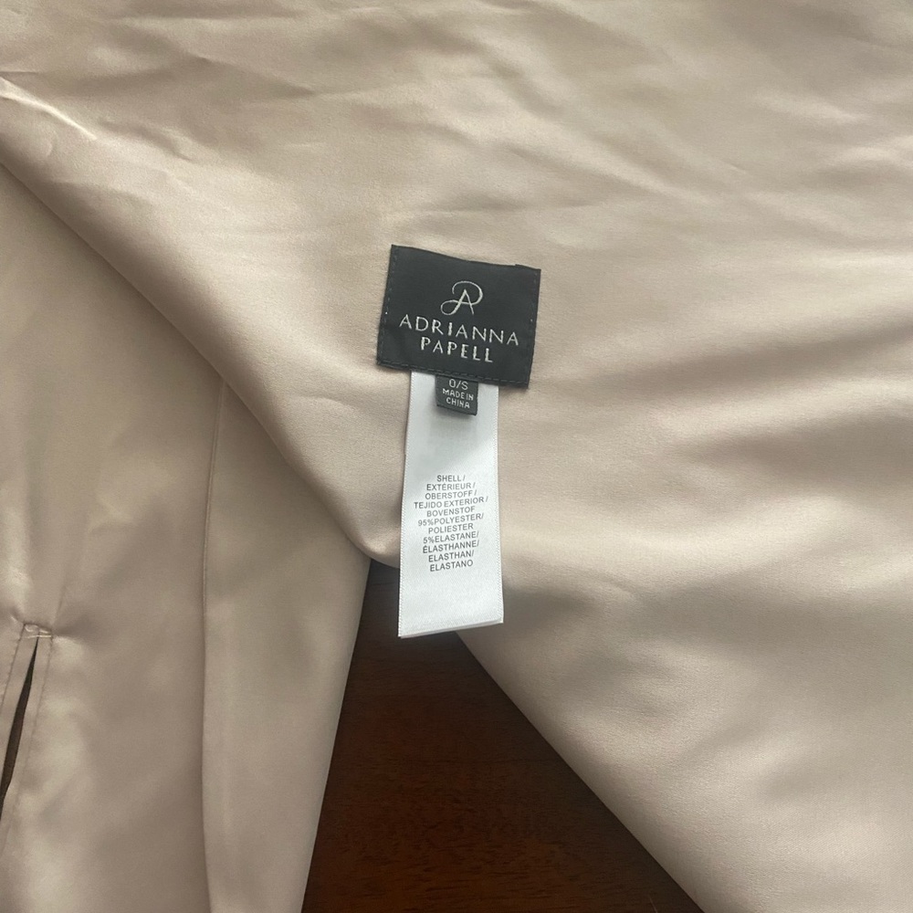 Adrianna Papell silk nude/tan bridesmaid wrap